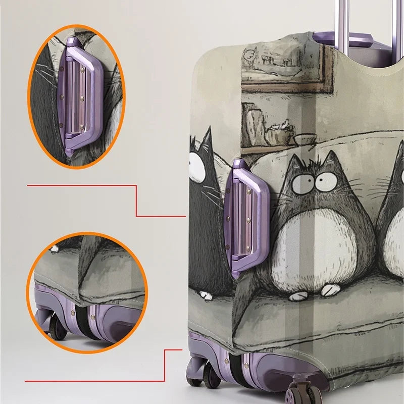 Totoro pattern luggage protection cover, suitable for 18-32 inch luggage covers, luggage handle gloves, travel accessories