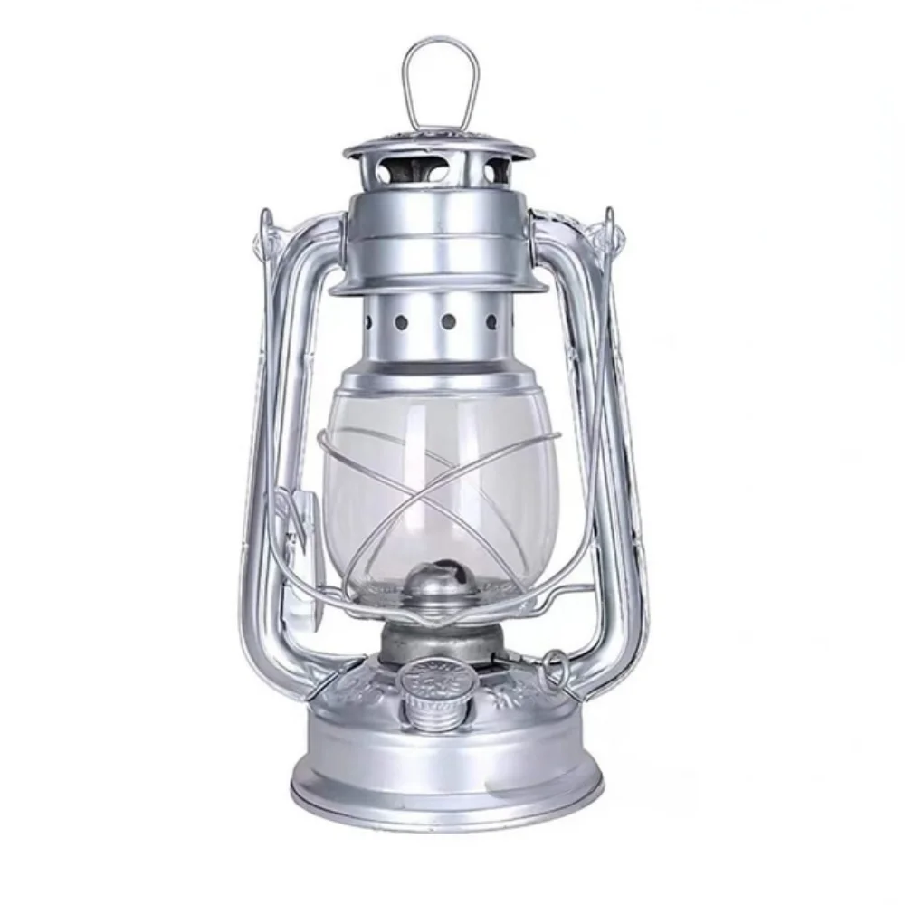 19cm Retro Outdoor Camping Lamp Portable Lantern Bronze Colored Oil Lamp Vintage Photo Props Outdoor Camping Lights
