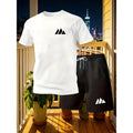 Summer Men's Quick Drying Casual Short Sleeved T-shirt and Shorts Set Urban Street Fashion Running Sports Two-piece Set