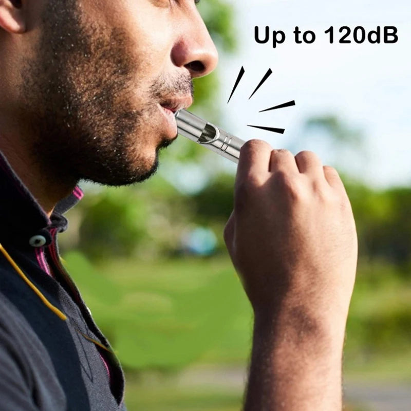 Ultralight Titanium Emergency Whistle With Lanyard Outdoor Camping Hiking Survival Tool