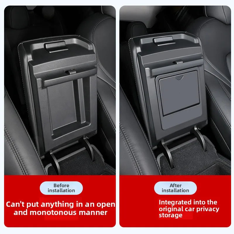 For Tesla Model 3 2017 2018 2019 2020 2021 2022 2023 Car Center Console Tidying Tray Armrest Case Hidden Storage Box Accessories