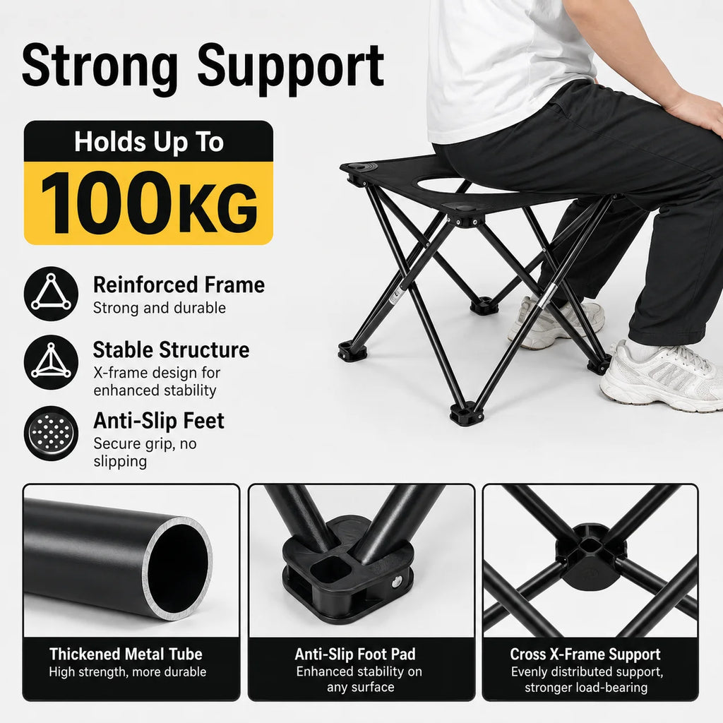 Portable Folding Car Toilet Outdoor Camping Travel Emergency Toilet Lightweight Foldable Seat for Adults Elderly Hiking Fishing