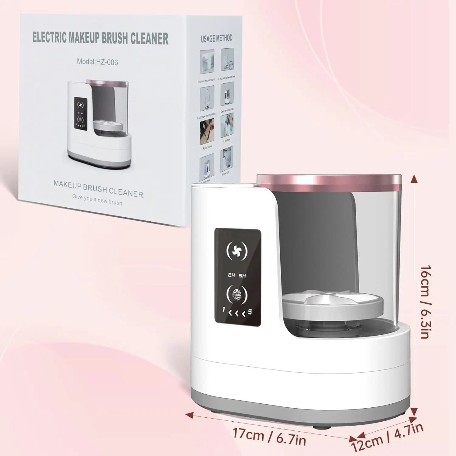 Automatic Rotating Makeup Brush Cleaner Machine Fast Drying Electric  Rubber Collar Cosmetic Clean Tools
