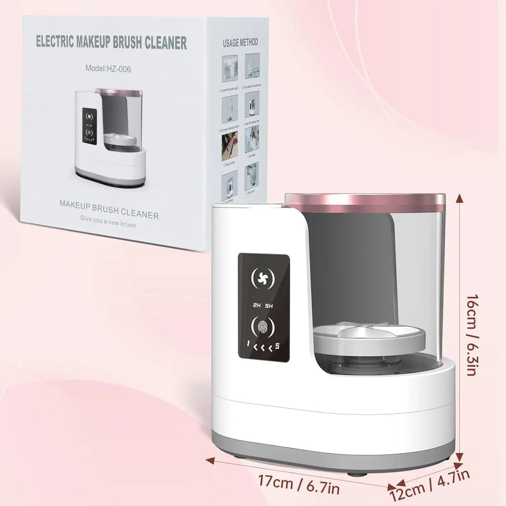 Automatic Rotating Makeup Brush Cleaner Machine Fast Drying Electric  Rubber Collar Cosmetic Clean Tools