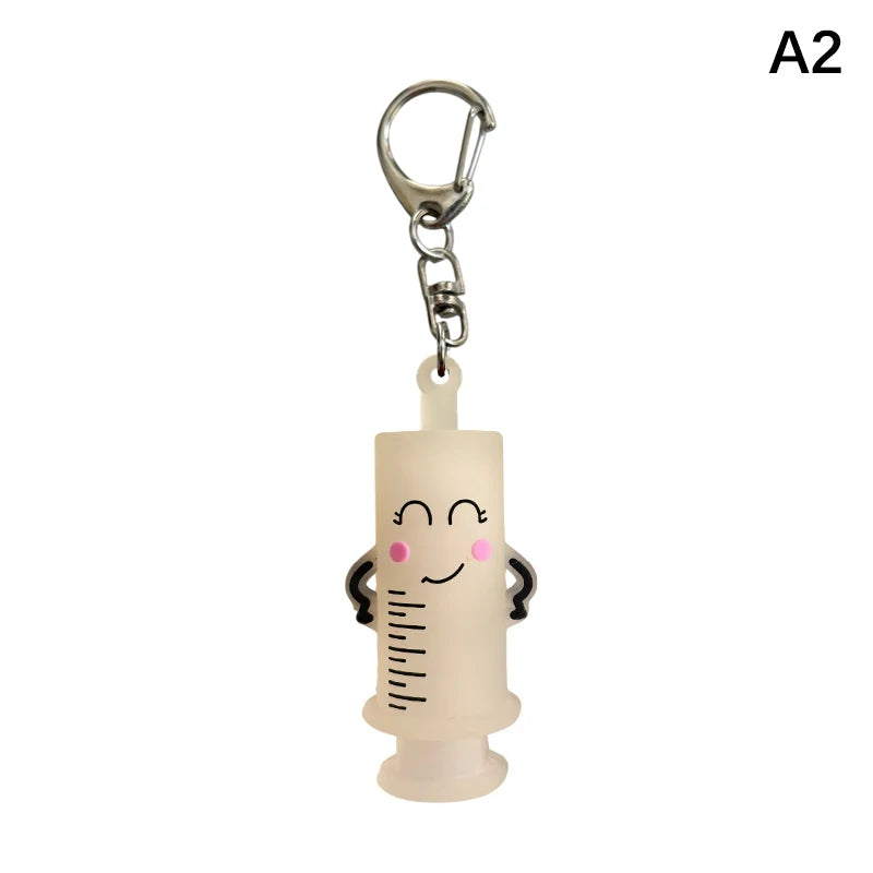 PVC Ampoule Bottle Opener Keychain Syringe-Shaped Cutter Nurse Doctor Aid Medication Vial Breaker Tool