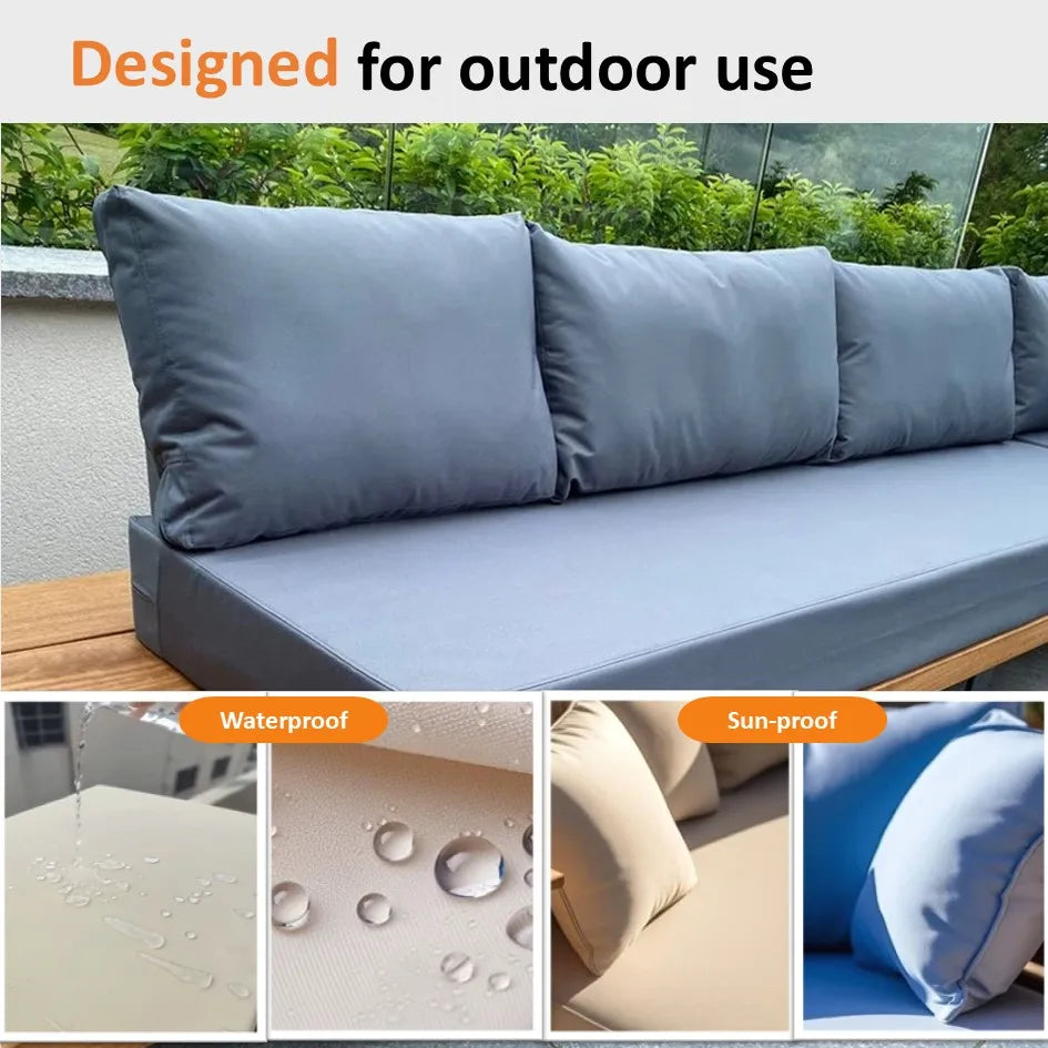 Custom Outdoor Waterproof Bench Cushion Wooden Chair Cushion High Density Sofa Cushion Balcony Garden Chair Cushions Swing Decor