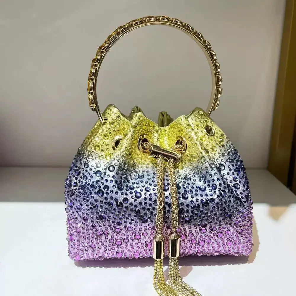 Luxury Designer Women Handbag Glitter Shiny Diamond Clutch Purse Wedding Party Banquet Bag Crystal Rhinestones Evening Bag