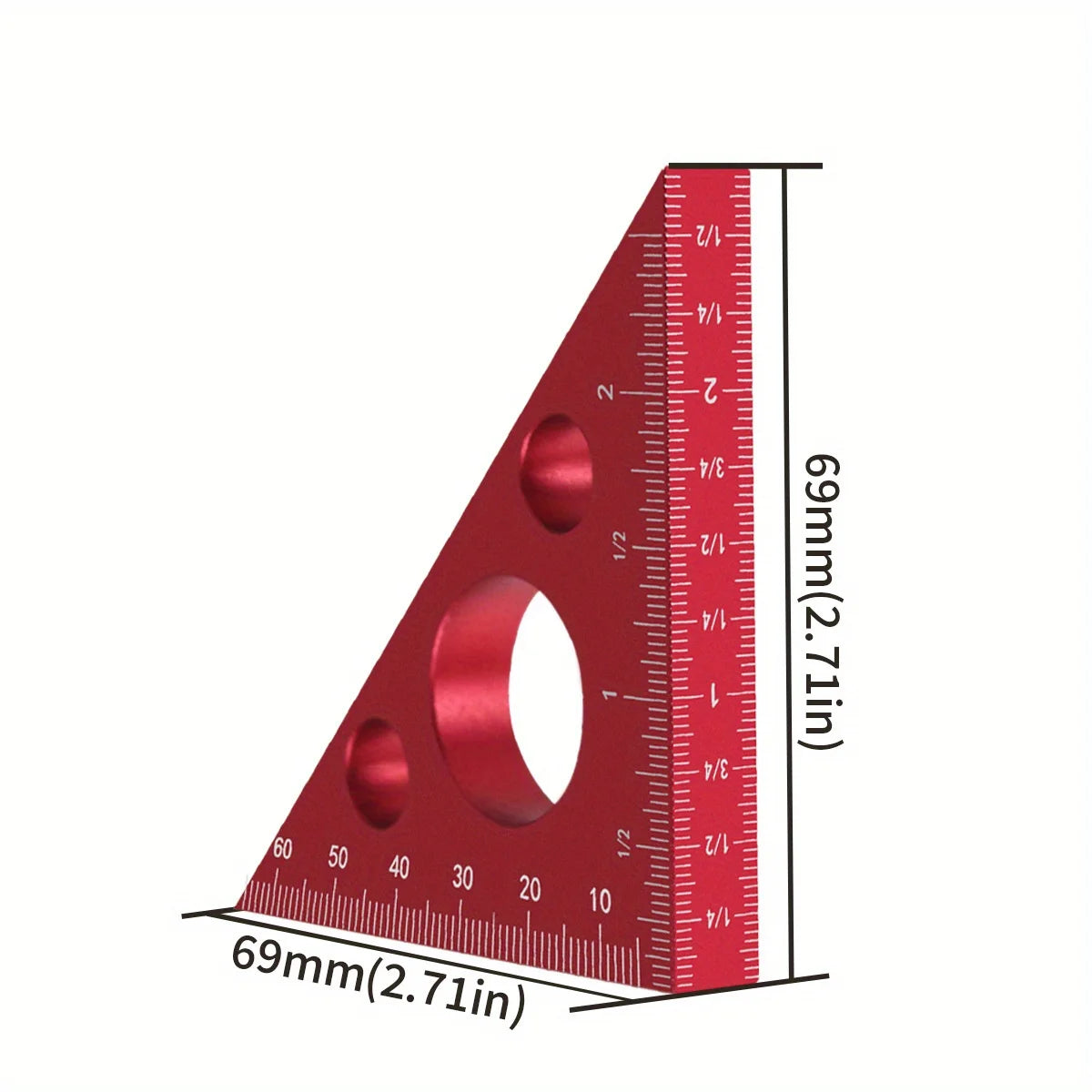 Aluminum Right Angle Ruler Woodworking Ruler Triangle Ruler Scales Machinist Carpenter's Square Height Measuring Tools Gauge