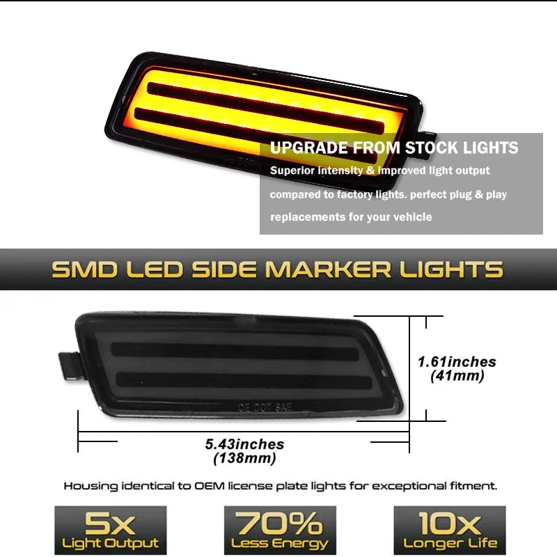 For VW Golf MK5 MK6 R32 GTI Rabbit Jetta 1K5945071A 1K5945072A Car Amber LED Turn Signal Lamp Indicators Front Side Marker Light