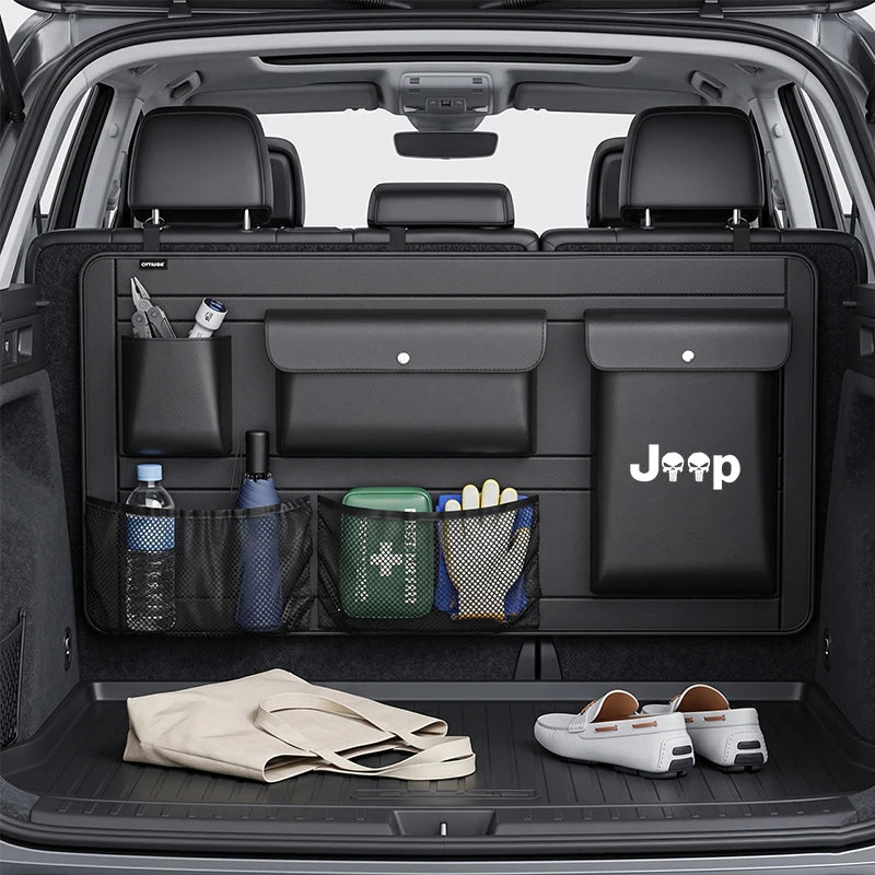 For Jeep SUV Wrangler Grand Cherokee Compass Patriot Liberty Commander Avenger Wagoneer Recon Jeepster Car Trunk Storage Bag
