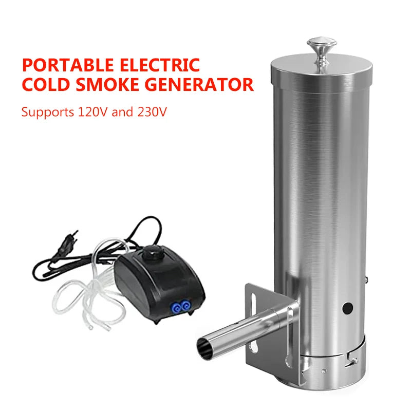 Wood Pellets Outdoor Cold Smoke Generator Portable Electric BBQ Smoker with Lid and Air Pump