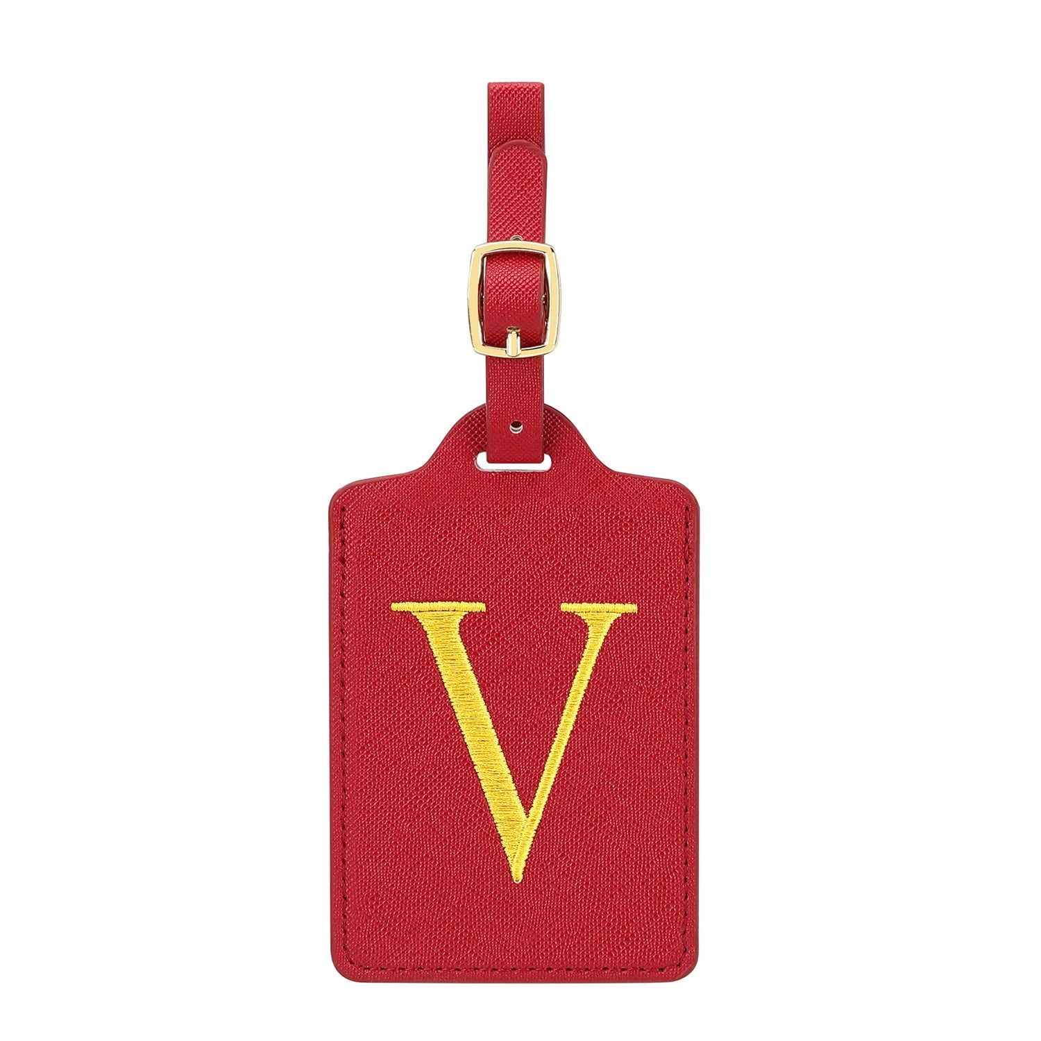MIYIN 26 letters Luggage Tags for Suitcases PU Leather Privacy Protection Bag Tags Travel Accessories Essential, Energetic Red
