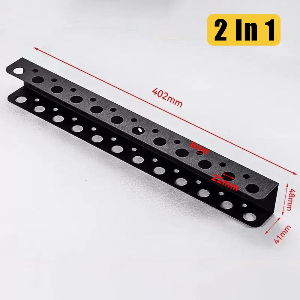 40cm Metal Screwdriver and Pliers Organizer Wall-Mounted Tool Holder Rack with Tool Slots Space-Saving Garage Workshop Storage
