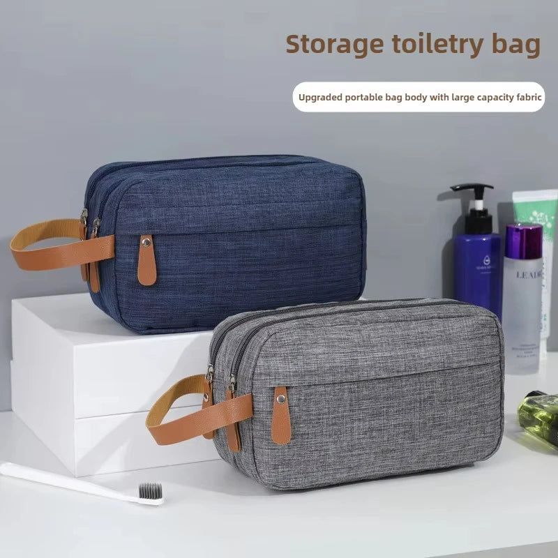 Large Capacity Portable Makeup Bag Cationic Travel Storage Bag Divided Toiletry Bag Handheld Storage Solution