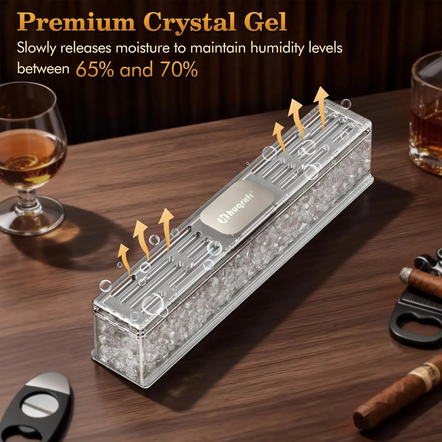 Pre-Filled Cigar Humidifier Ready-to-Use Crystal Gel Humidifier,Cigar Humidor Accessories,Maintains Ideal 65-70% Cigars Humidit
