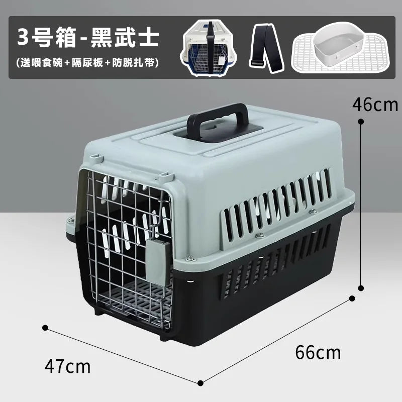 ‌Large Dog Crate for Air Travel - Pet Carrier with Wheels, Foldable Kennel for Golden Retriever, Airline Approved Portable Cage