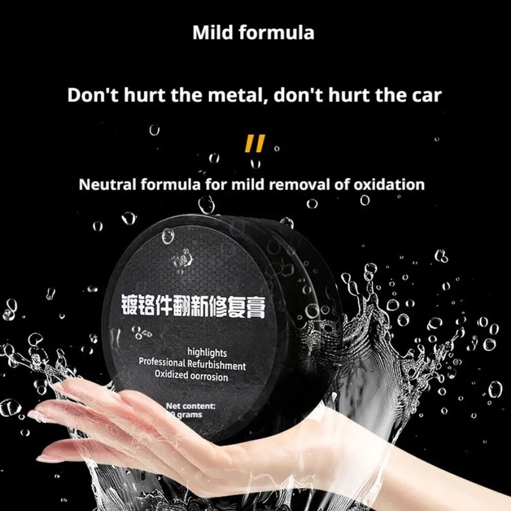 Polish paste for chrome plated car repair, door handles, window frames, logo scratches, restore brightness metal surfaces, M3T6