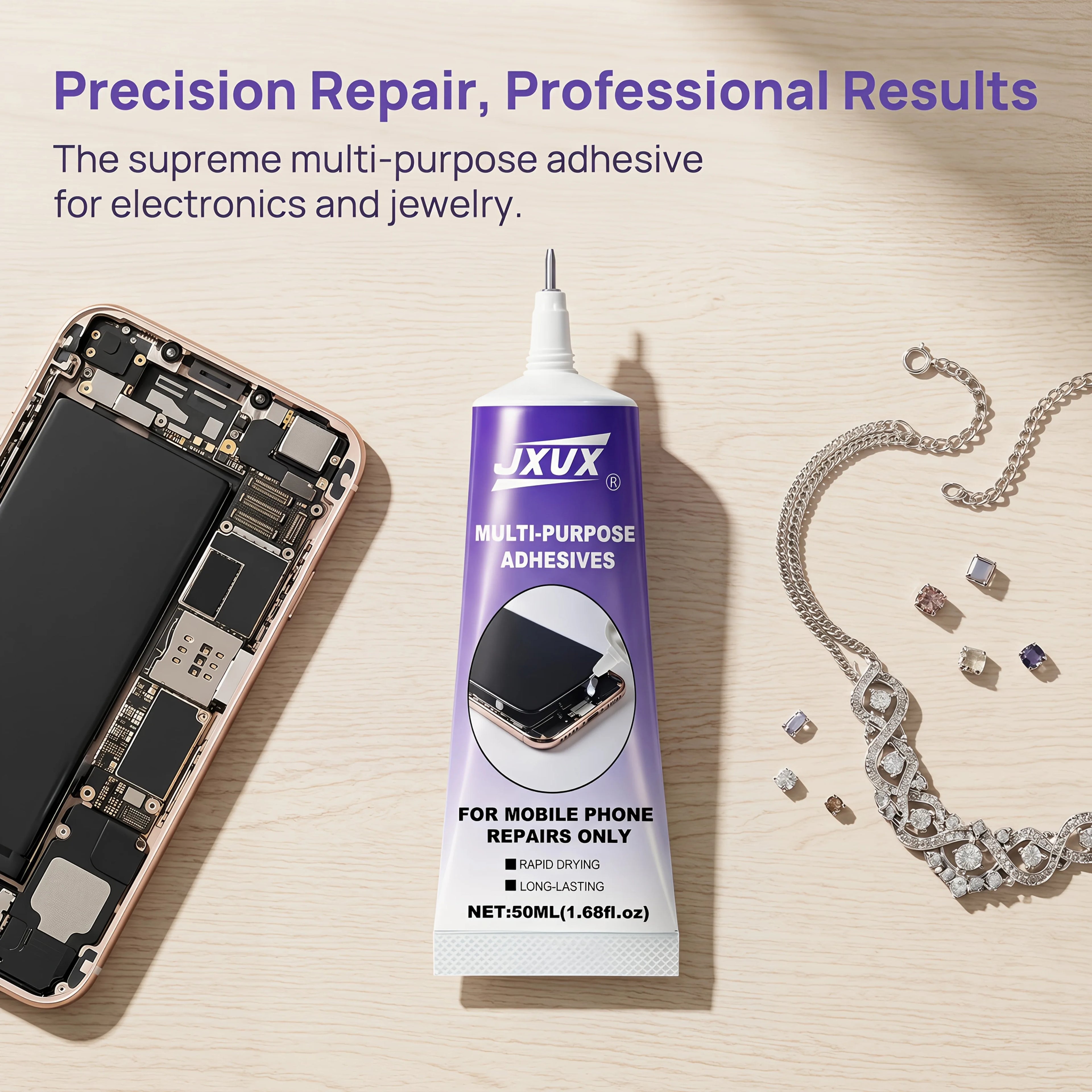 Newly Upgraded Waterproof Phone Adhesive (50g Phone Glue) – Transparent Resin Adhesive for Phone Repair