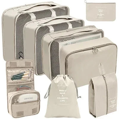 8Pcs/Set Travel Organizer Storage Bags Suitcase Packing Cubes Cases Travel accessories Wardrobe Luggage Clothes Shoe Pouch