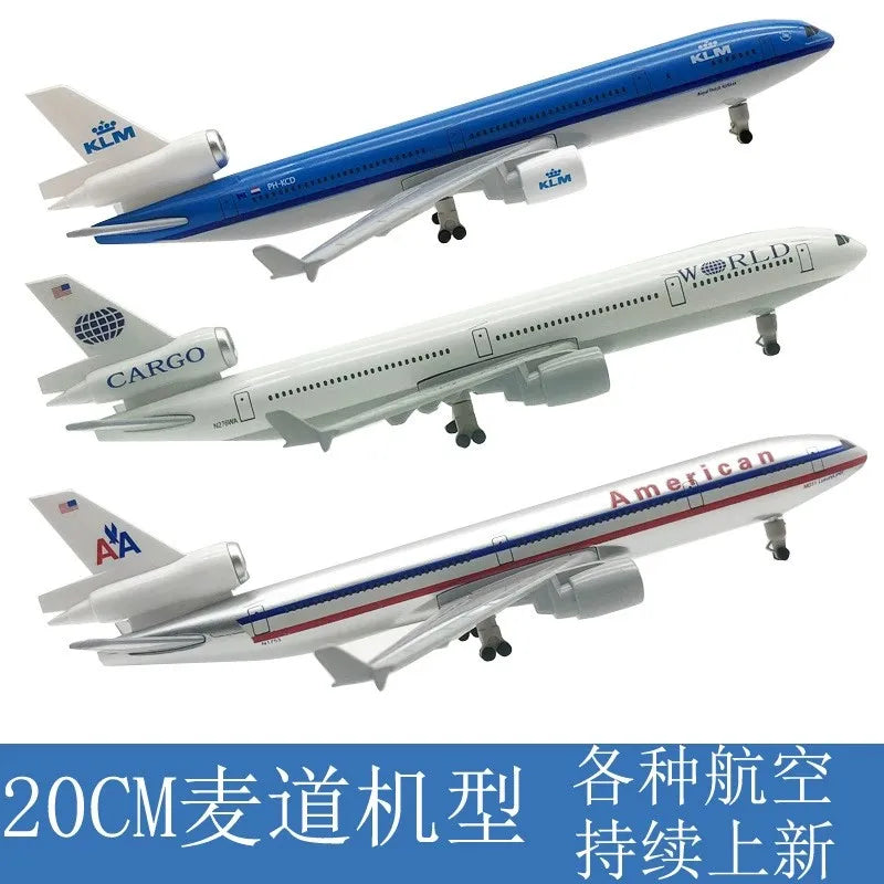 MD-11 Series Scale Aircraft 20cm South Korea MD11 UPS KLM Airways Metal Alloy Model Boys Toys Display Collection Aviation