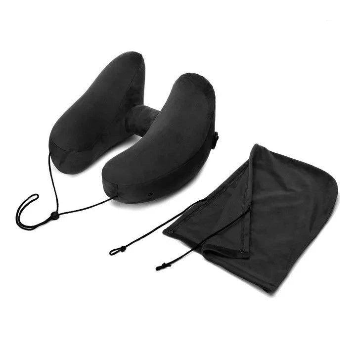 Neck Pillow Travel U-shaped Inflatable H Shape  Multitool Hooded Nap Pillow Outdoor Car Long-Distance Aircraft Neck Pillow
