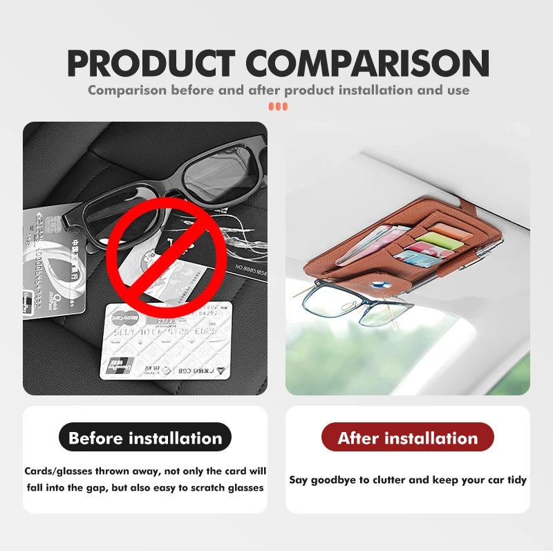 For Denza Car Sun Visor Wallet Card Bag Cover Sunglasses Holder Auto Accessories X D9 MPV EV DM-i Z9 GT N7 N8 SUV 2022 2023 N9