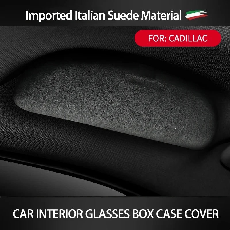 Super Suede Car Styling Sunglasses Holder Eyeglasses Storage Box Case For Cadillac CT4 CT5 CT6 XT4 XT5 XTS ATS SRX SLS 2012-2024