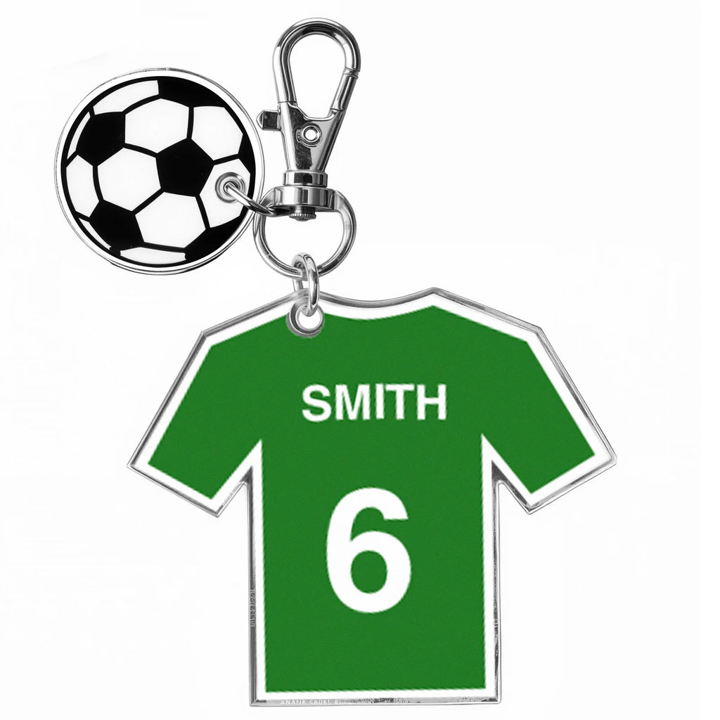 Custom Football Jersey Keychain Personalized Name Number 8 Colors Available Soccer Fan Gift