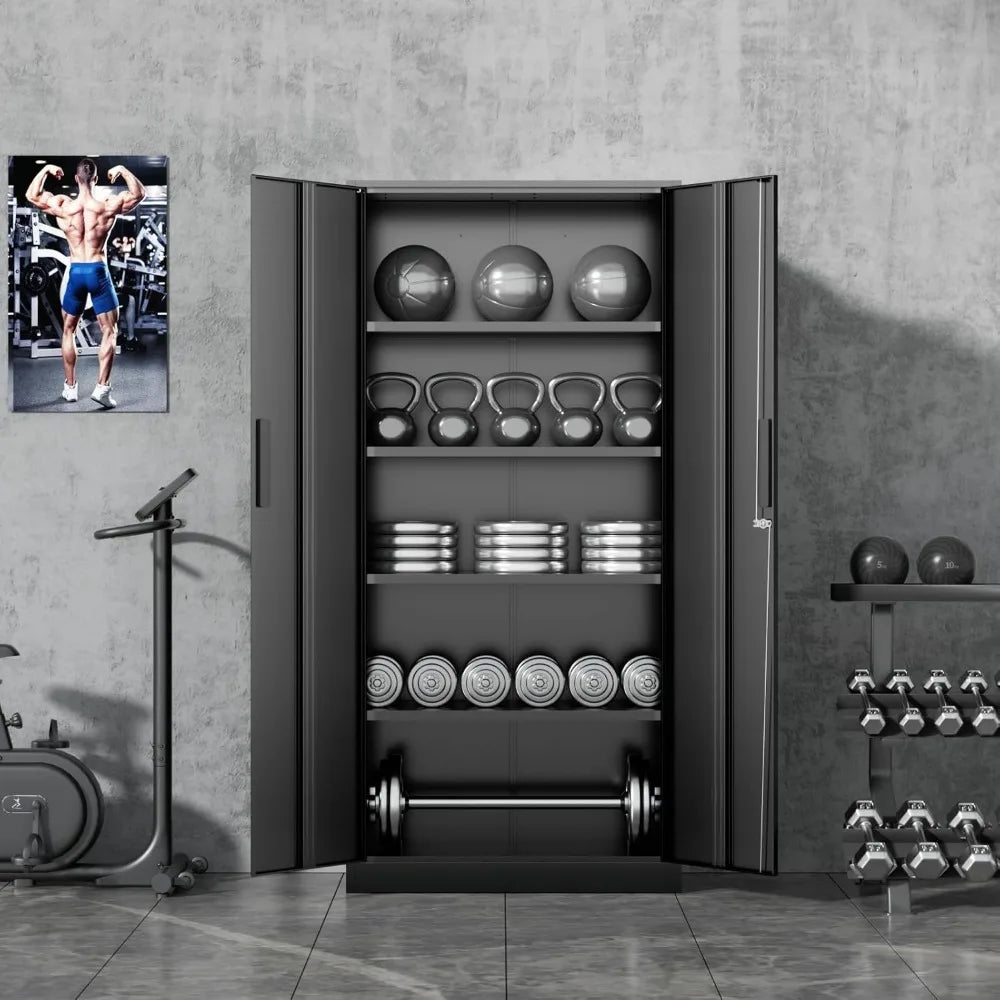 72” Metal Storage Cabinet, Garage Cabinets and Storage System with Doors and Shelves