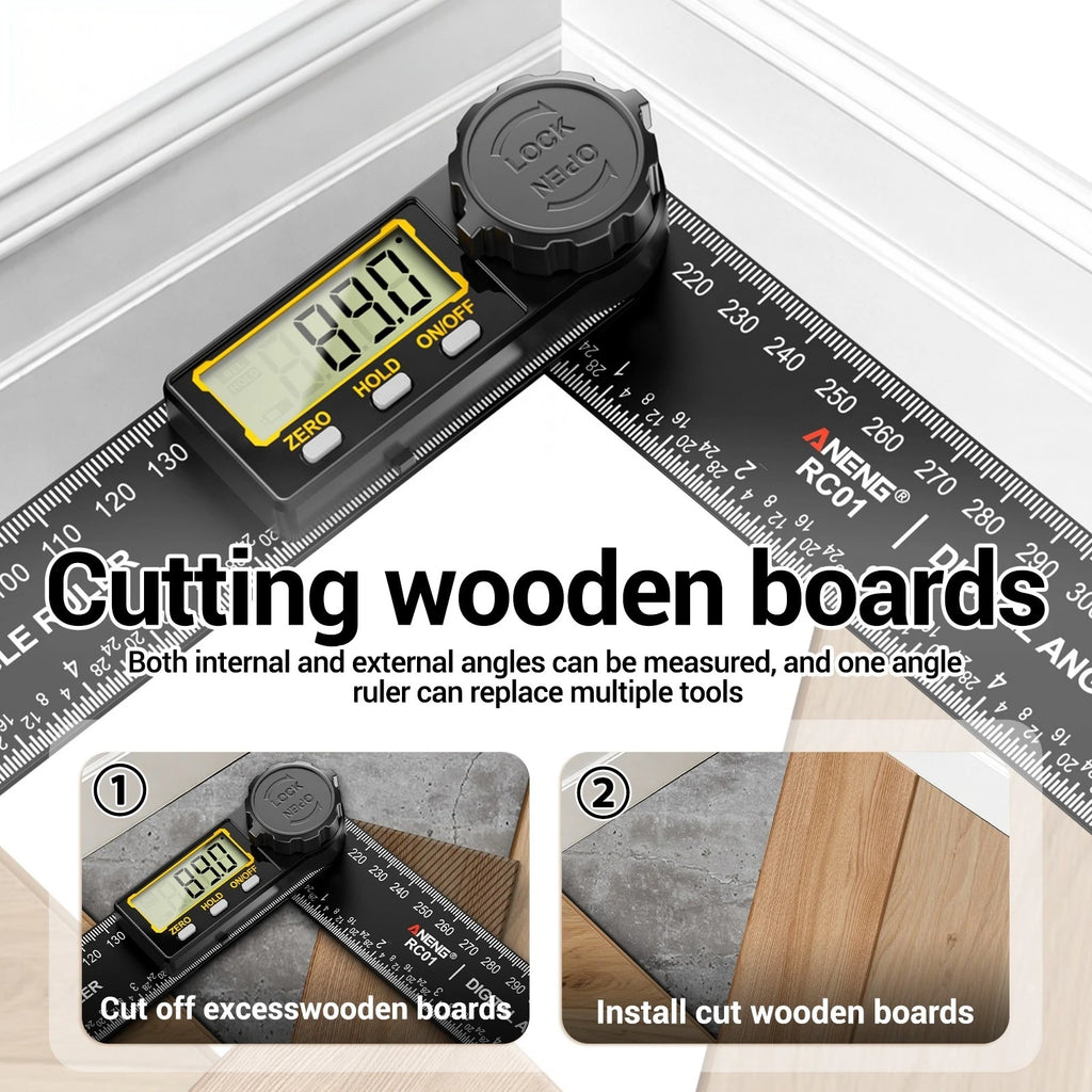 ANENG RC01 Digital Angle Finder Gauge Multifunction Detector 0-0-999.9° Angle Ruler Protractor Caliper Woodworking Tools
