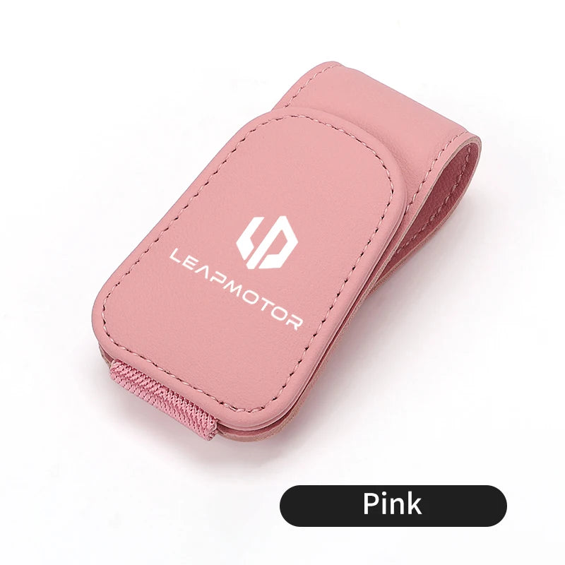 Car Sun Visor Eyeglass Hanger Leather Storage Holder Clip For Leapmotor Reev 2021 2022 2023 2023 LP Leap T03 S01 C11 C01