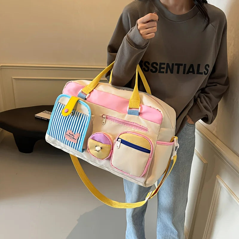 Women Dopamine Travel Luggage Bag Lightweight Carry on Storage Bag for Short Business Trip Gym Yoga Swimming Travel Duffle Bag