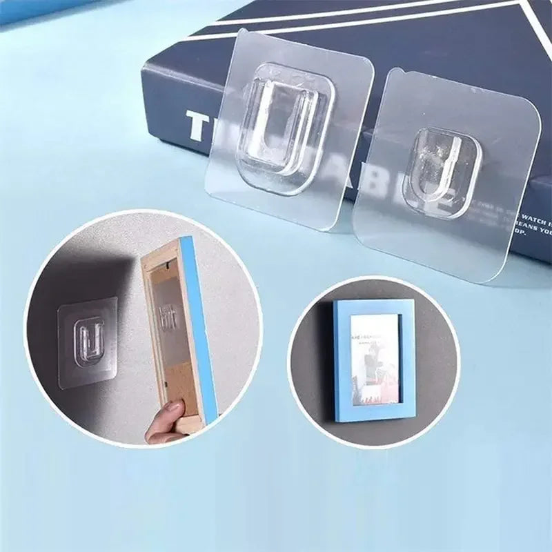 Double Sided Adhesive Hooks Wall Hooks for Hanging,Self Adhesive Hooks for Bathroom Kitchen Office Hanging