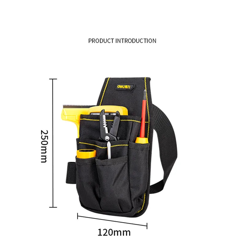 Deli Tool Belt Screwdriver Storage Organization Tools Kit Holder Multifunction Oxford Cloth Tool Bag Electrician Waist Bag Pouch