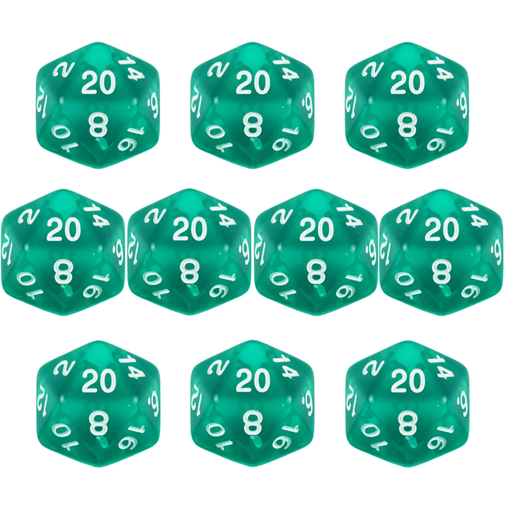 D20 Dice Set 10pcs/set Polyhedral 20 Sided Transparent Dice for Role Playing DND COC Entertainment Board Game