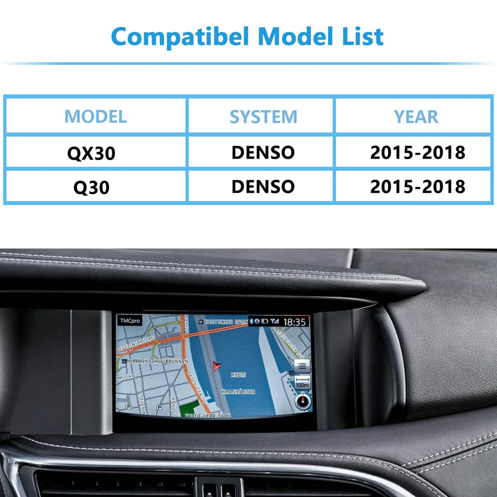 Wireless CarPlay & Android Auto for INFINITI QX30 Q30 2015-2018, Support OEM Bluetooth Audio, Steering Wheel, Mic and Camera