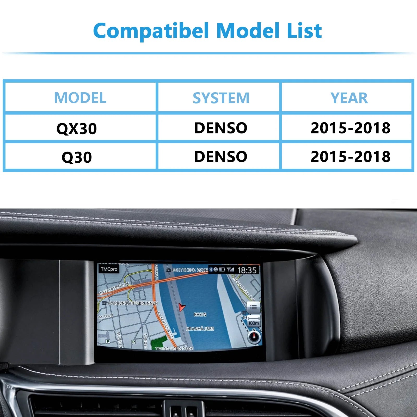 Wireless CarPlay & Android Auto for INFINITI QX30 Q30 2015-2018, Support OEM Bluetooth Audio, Steering Wheel, Mic and Camera