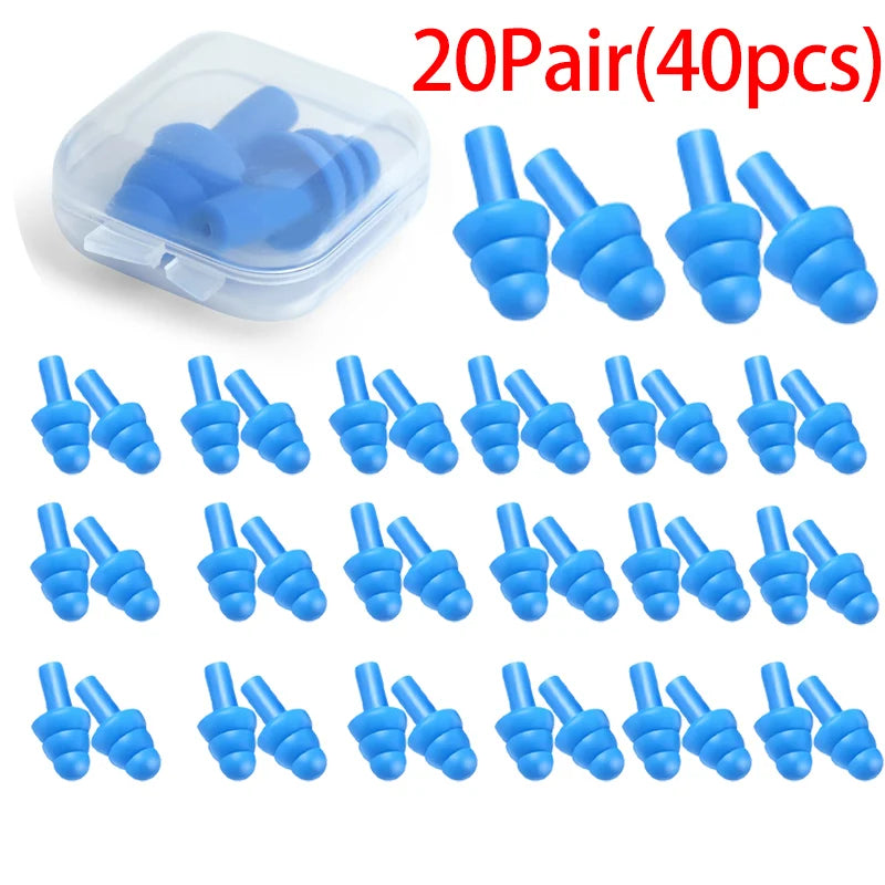 20/1Pair Ear Plugs Sleeping Noise Cancelling Reusable Silicone Sound Block Earplugs Summer Waterproof Swimming Ear Plug With Box