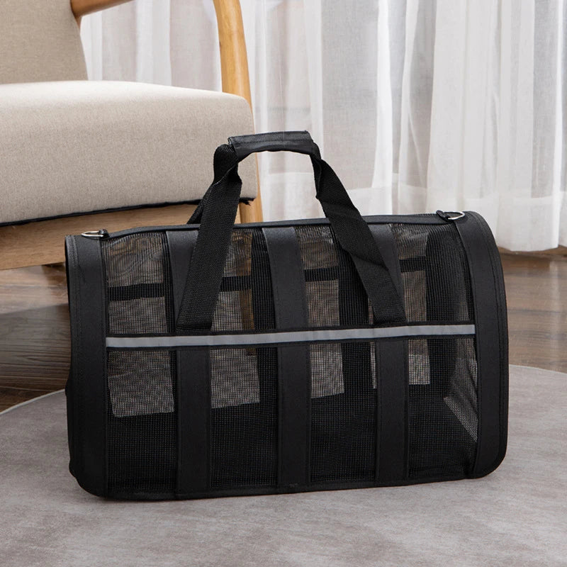 Pet Carrying Bag Outing Portable Cat Dogs Handbag Foldable Small to Medium Dog Cage Mesh Handbag