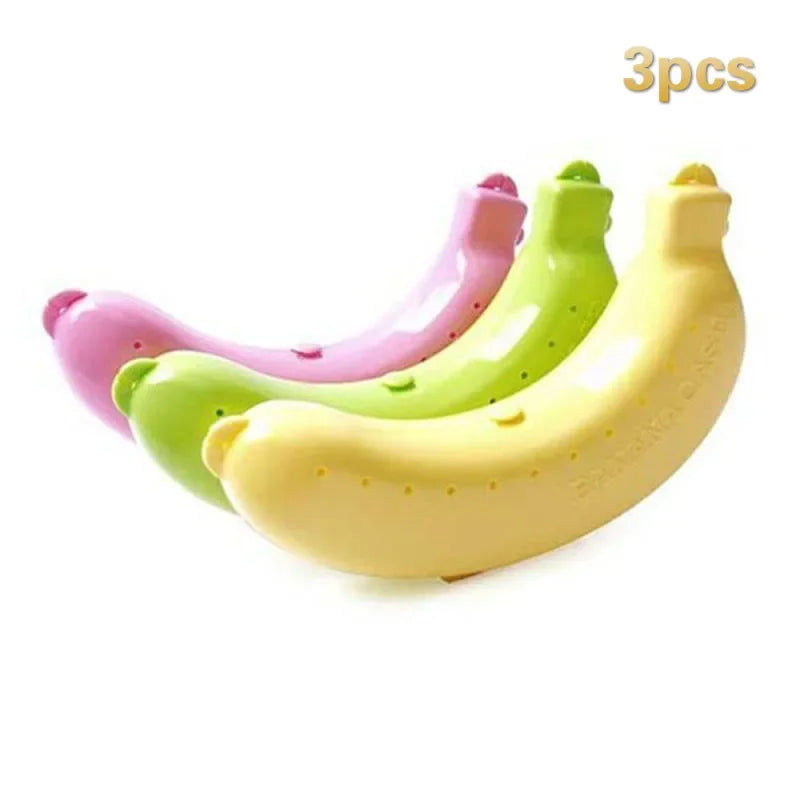 3pcs Banana Saver Outdoor Banana Protector Container Keeper Storage Box Fruit Saver Banana Case Banana Holder Lunch Travel