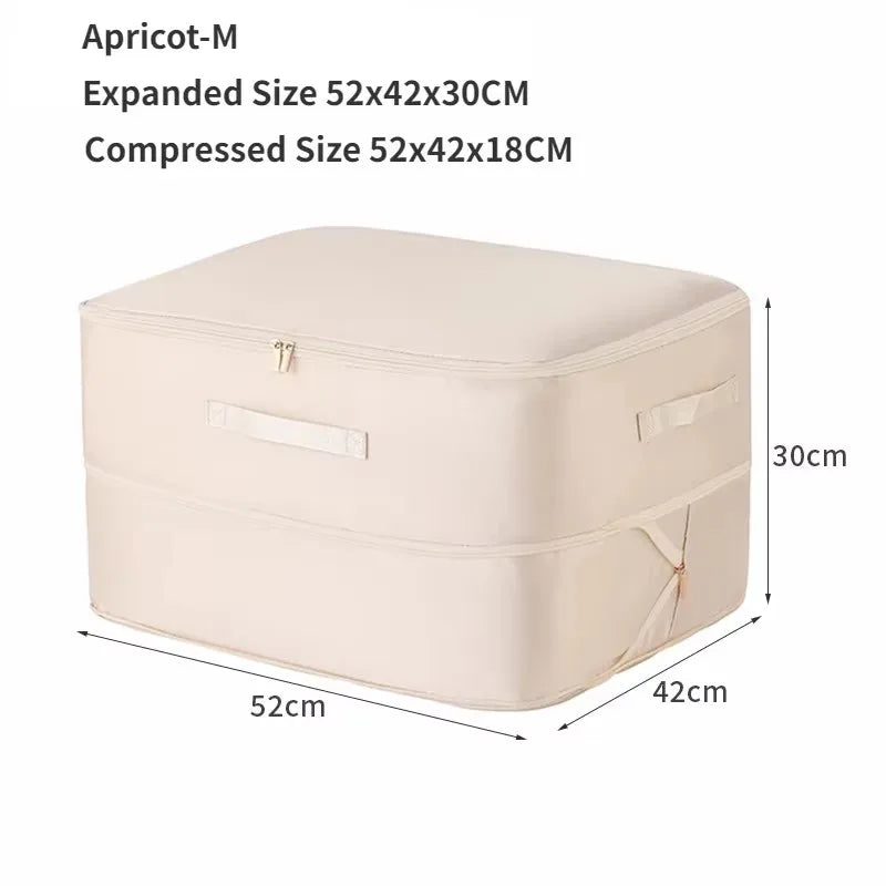 Large Compression Bag Quilt Clothes Closet Cabinet Organizer Storagepouch Ultra Space Saving Self Compression Organizer