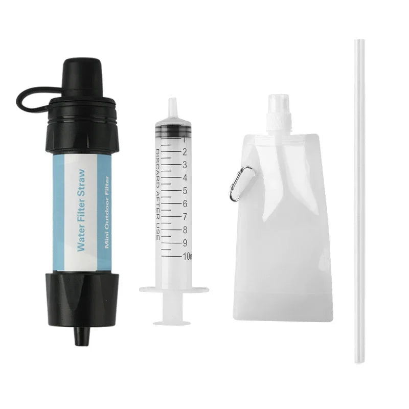 Outdoor Water Filter Straw Portable Emergency Water Purifier for Camping Hiking Survival Travel Filtration System