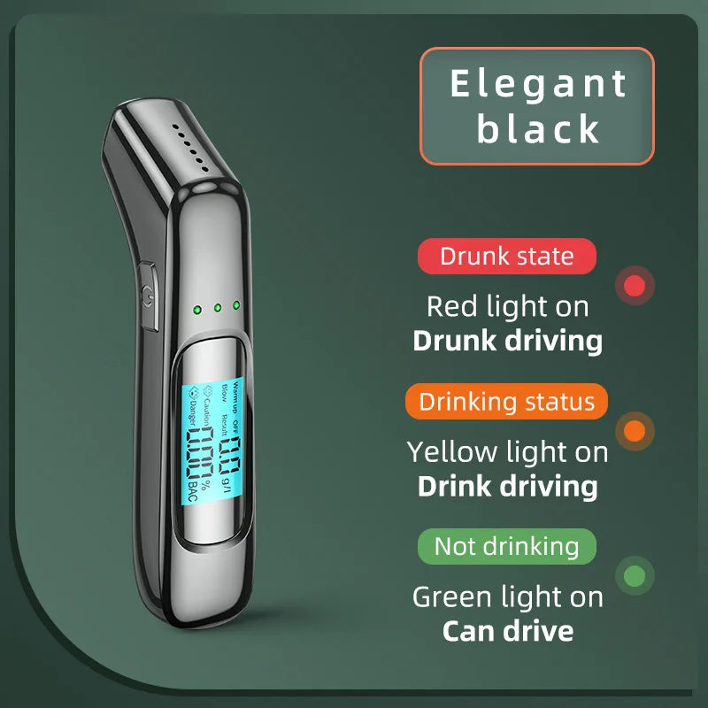 Portable Breathalyzer Professional Breath Alcohol Tester LCD Display Detector for Drunk Driving Car Electronics Alcohol Test