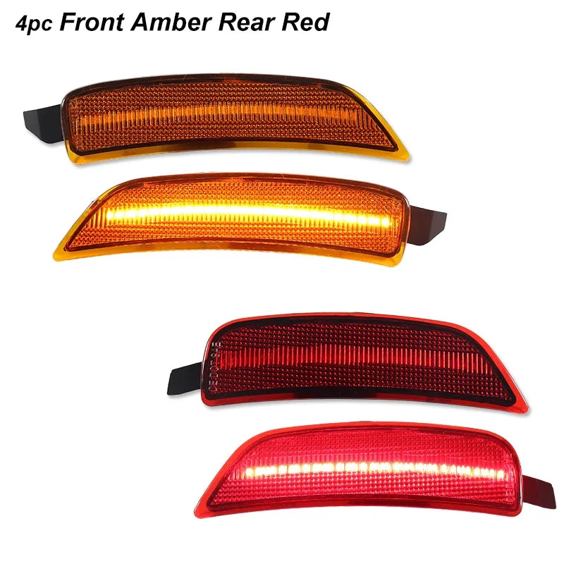 LED Side Marker Lights Assembly Smoked Lens for 2016-2023 Mazda MX-5 Miata ND Front Amber & Rear Red Fender Side Marker Lamp