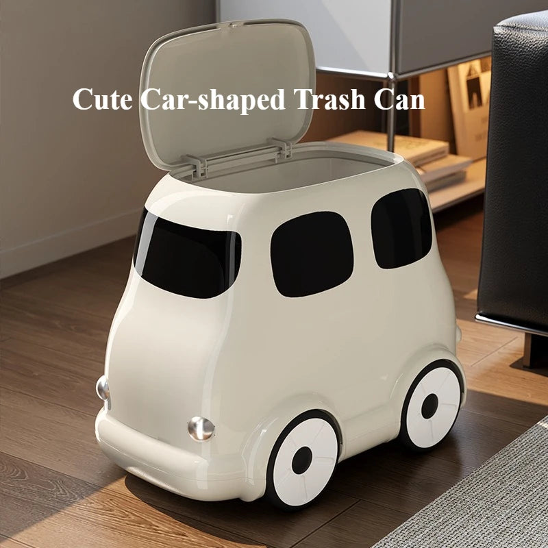 Retro Bus Car Trash Can Living Room Creative Cute Trash Can Household Removable Press Paper Basket