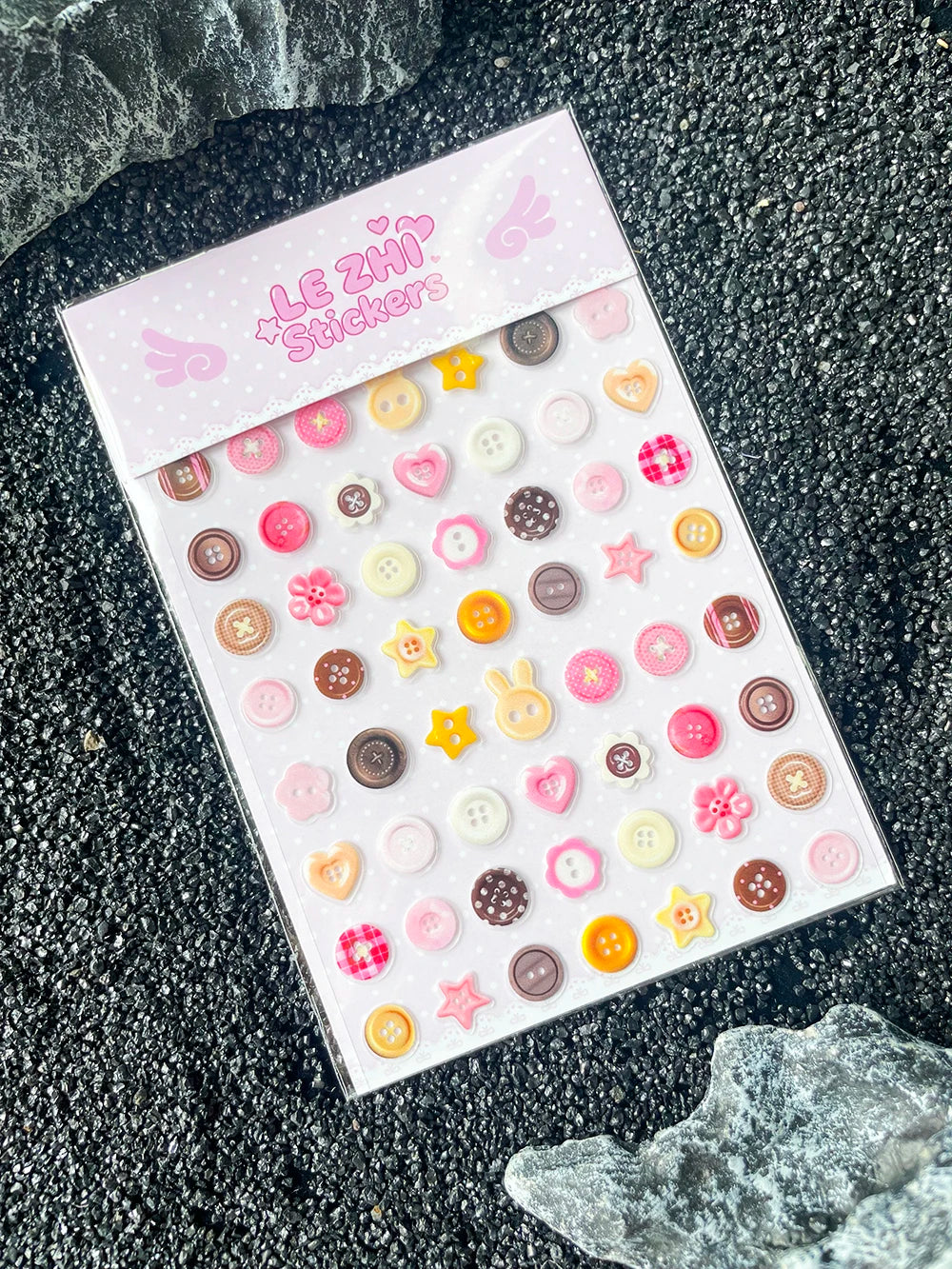 Kawaii Mini Cute Retro Sweet Button Design Nail Art Sticker Ultra-Thin Self-Adhesive Slider Diy Luggage Tags Stickers