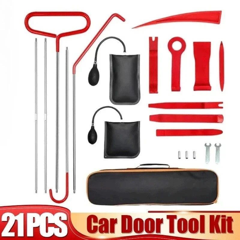 EAFC 21/18PCS Car Window Door Emergency Open Key Lost Lock Out Unlock Auto Tools Kit Air Wedge Bag PumpOpen Unlock for Car Truck