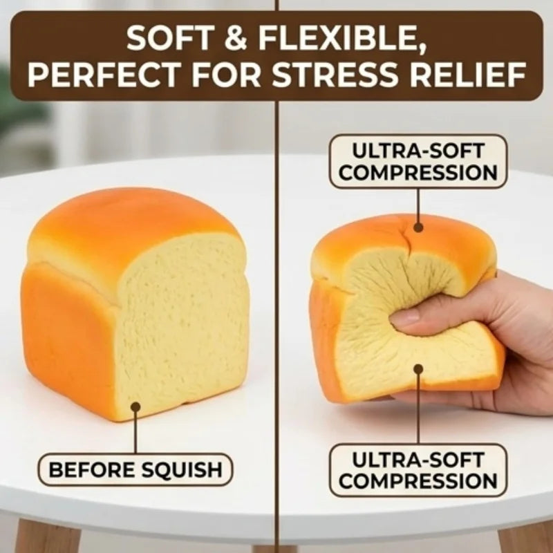 Bread Squishy Stress Toy Hawaiian Roll Slow Rising Foam Squeeze Toy for Kids&Adults Sensory Desk Stress Relief Novelty Gift