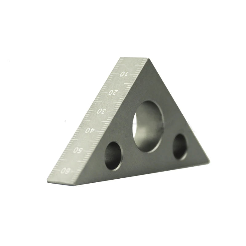 45 Degree Aluminum Alloy Angle Ruler Inch Metric Triangle Ruler Carpenter's Workshop Woodworking Square Multifunction Tool