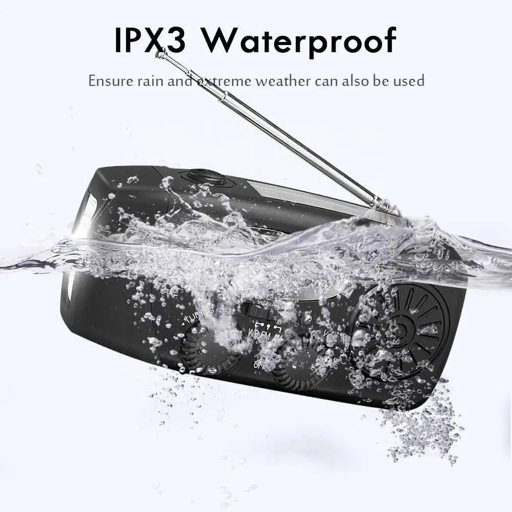 Multifunctional Portable Hand Crank Power Generation Emergency Radio Solar Disaster Prevention FM AM WB NOAA Power Bank